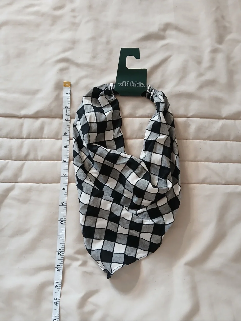 wild fable Black & White Gingham Headscarf